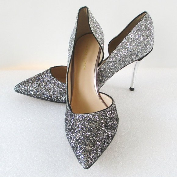 CHARLES & KEITH SILVER GLITTER PUMPS - Picture 8 of 16